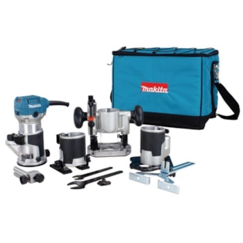 TUPIA MANUAL COM KIT 6MM 710W - RT0700CX3 MAKITA Voltagem:220V TUPIA MANUAL COM KIT 6MM 710W - RT0700CX3 MAKITA Voltagem:220V